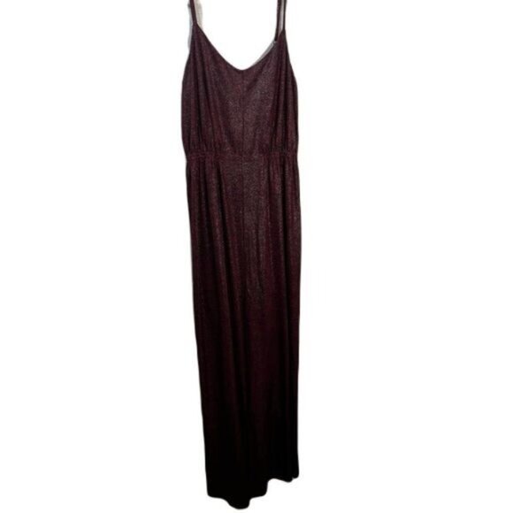 NWOT Strappy Maxi Dress With Split Garterized Waist‎ Metalic XS - Picture 1 of 6